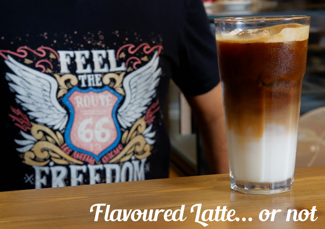 Route 66 t-shirt and latte